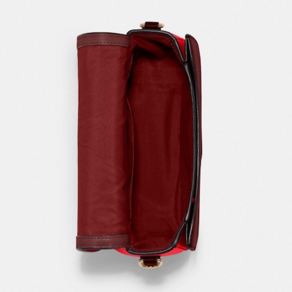 Coach Saddle In Colorblock With Horse And Carriage Crossbody Bag Violet Multi - Picture 5 of 11